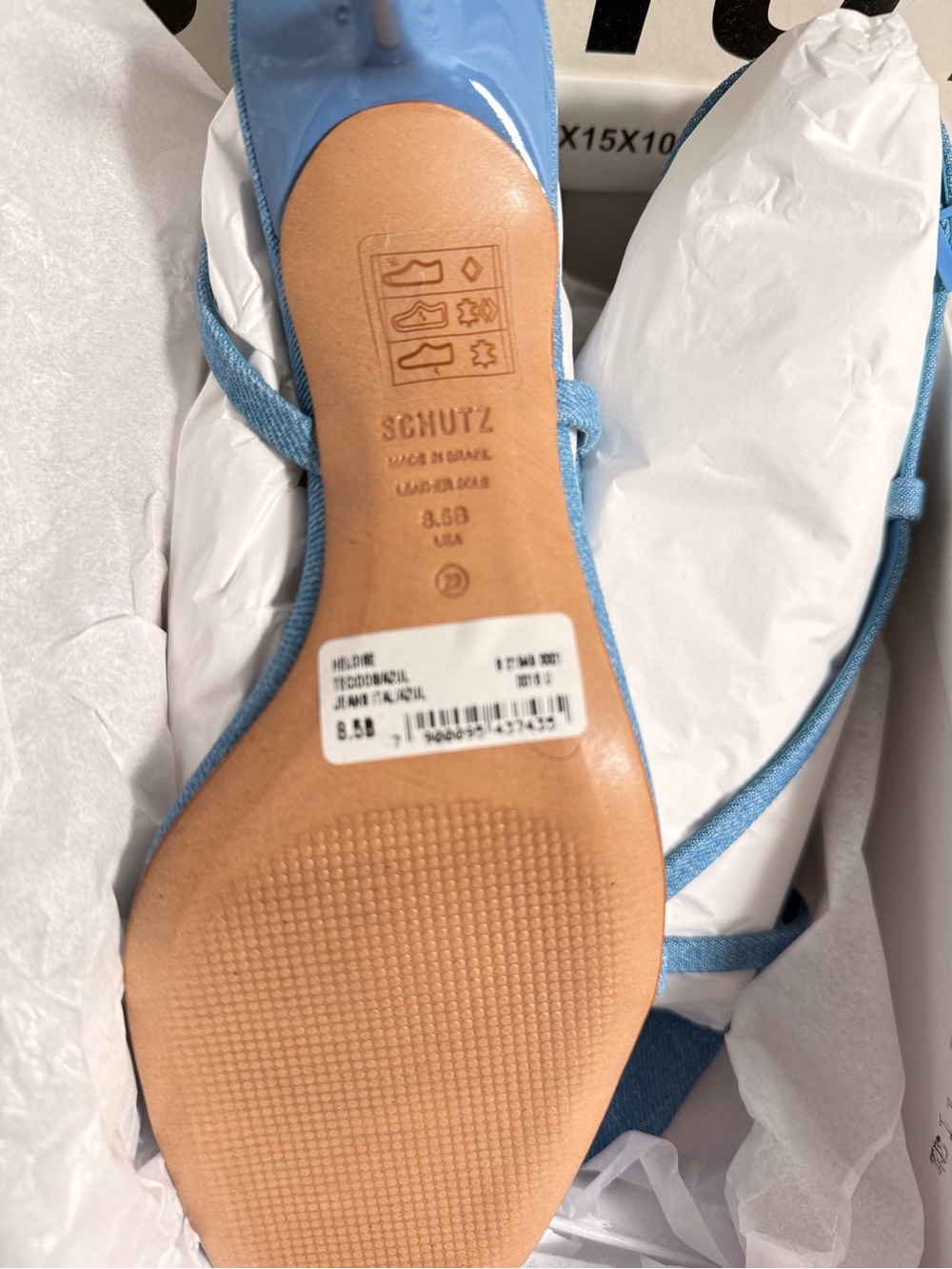 SCHUTZ Sky Blue Patent Slide Sandal - Picture 4 of 4